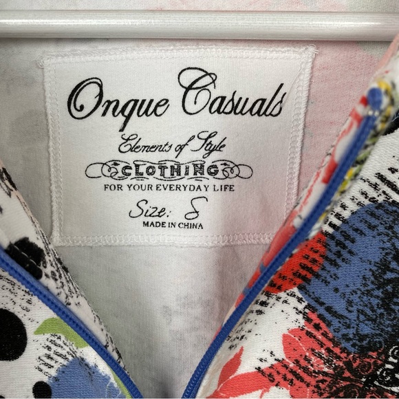 ONQUE CASUALS Floral Lightweight Oversized Zip-Up Jacket Size Small - Picture 3 of 10
